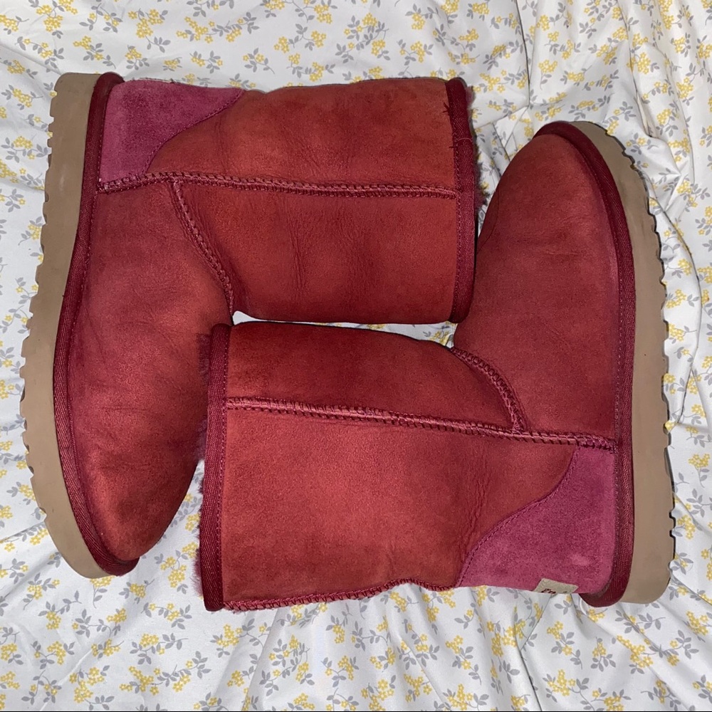 Classic Short Ugg Winter Boot Timeless Red Pink
